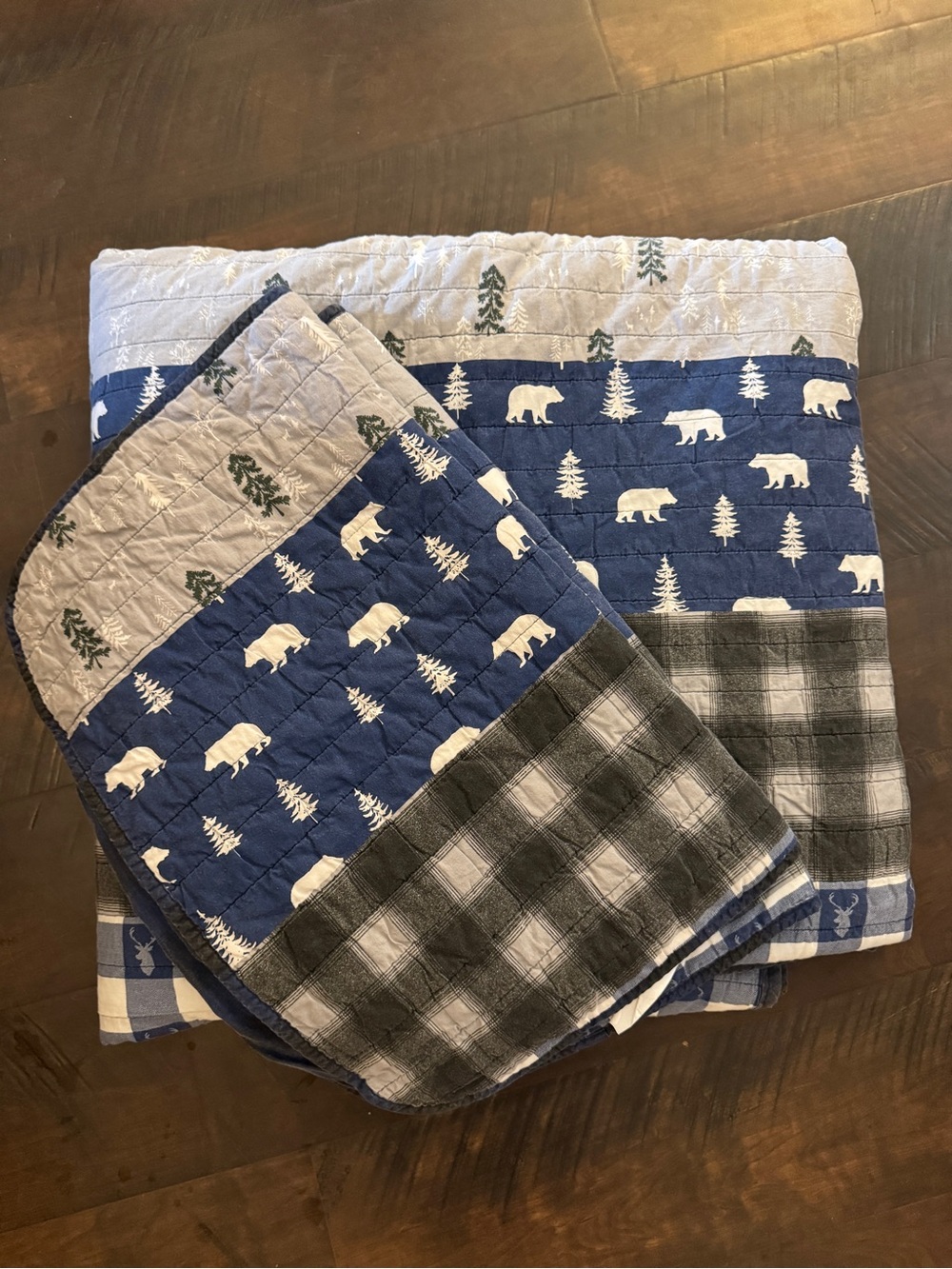 Eddie Bauer Blue Plaid Quilt Set
